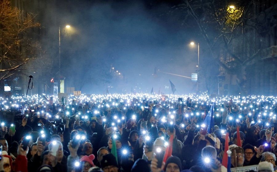 Protestujúci v Budapešti vyjadrili