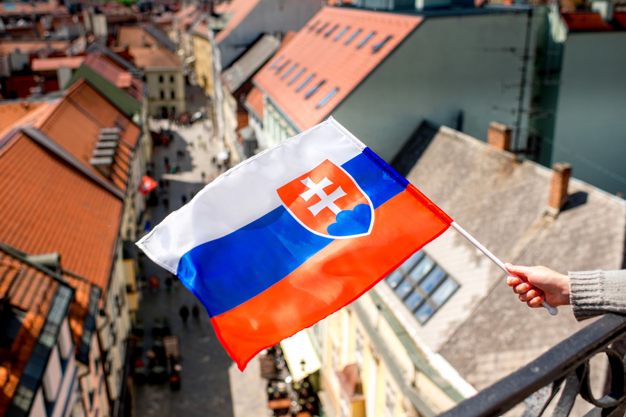 Slovak flag on the