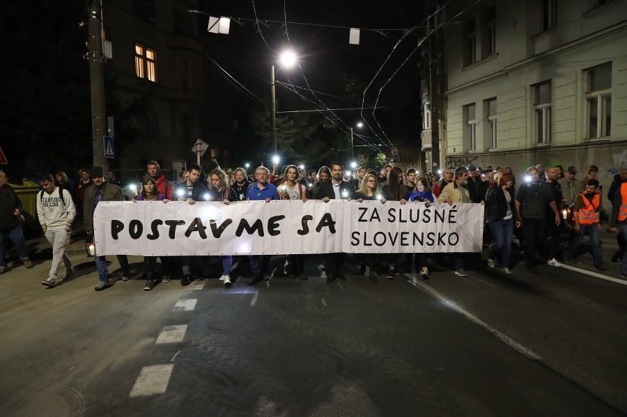 Pochod Za Slušné Slovensko.
