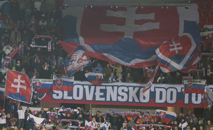 Na snímke fanúšikovia Slovenska.