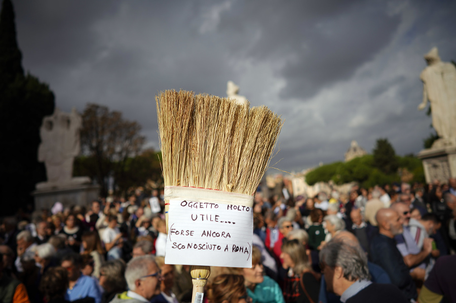 V Ríme protestovali proti