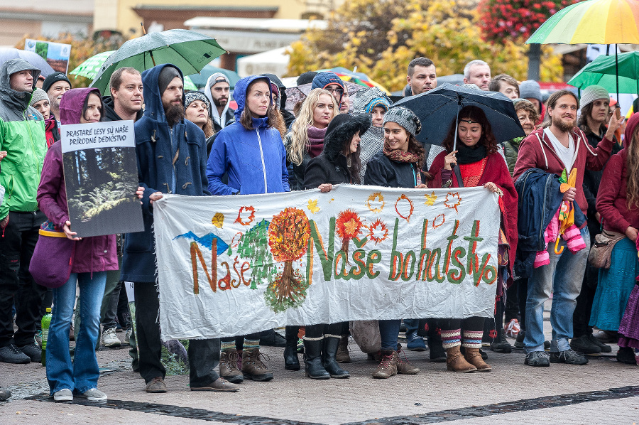 Účastníci verejného protestu za