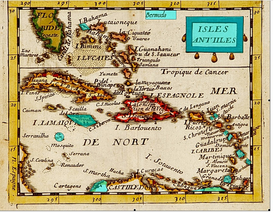 ZÁPADNÁ INDIA: Mapa Karibiku