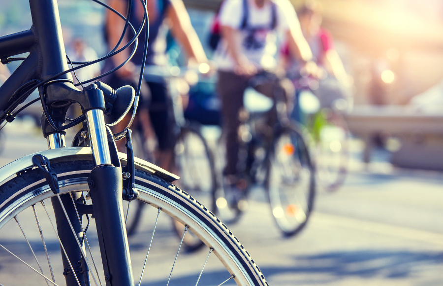 cyclists in the city