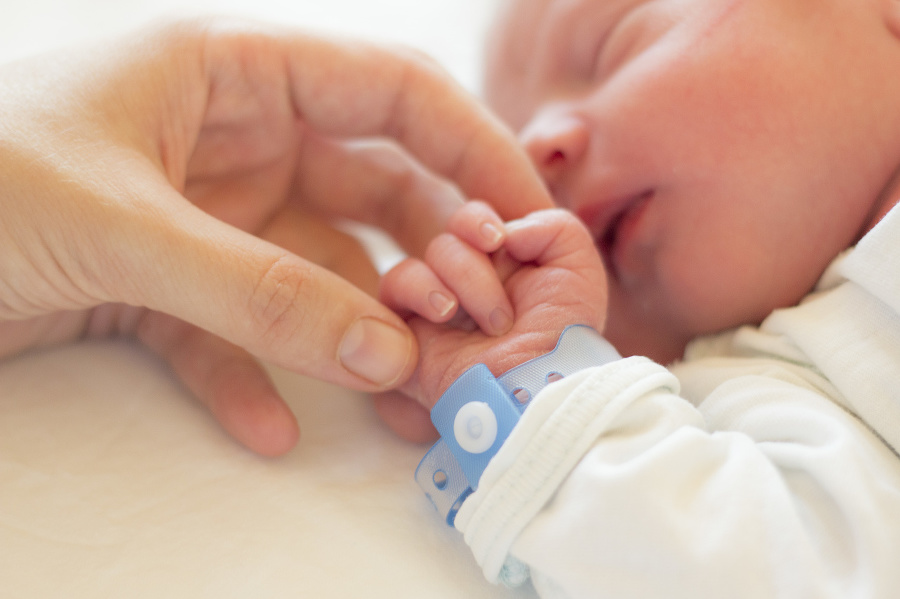 Newborn baby boy sleeping