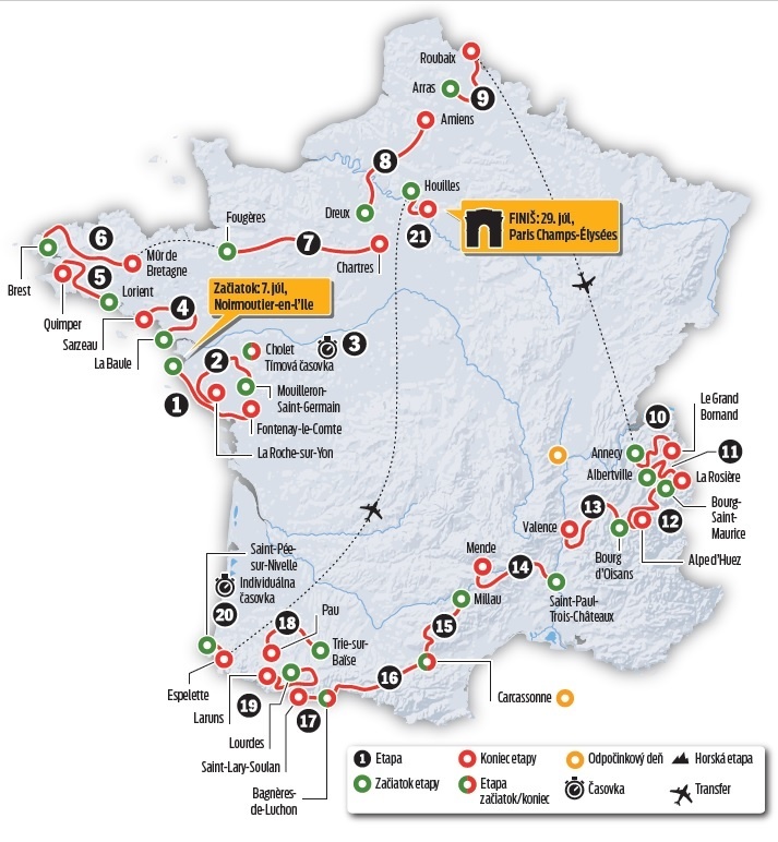 Mapa Tour de France