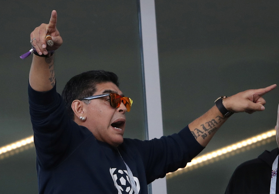 Diego Maradona počas zápasu