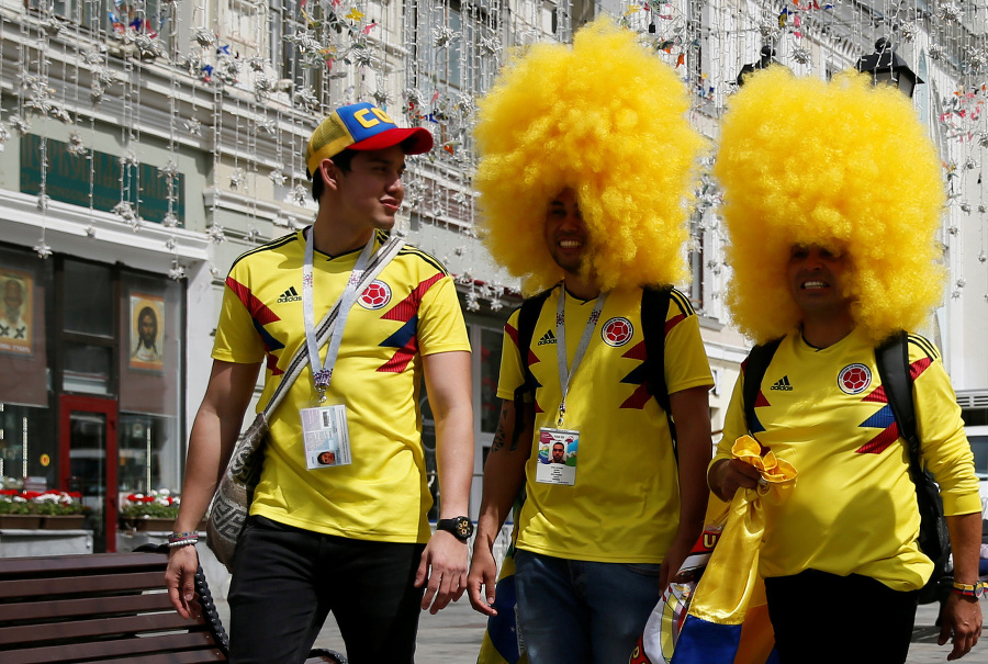 Kolumbijskí fanúšikovia v dejisku