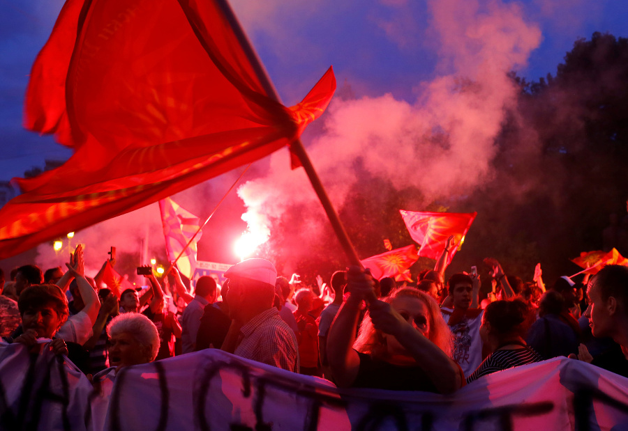 Demonštrácie v Skopje. 