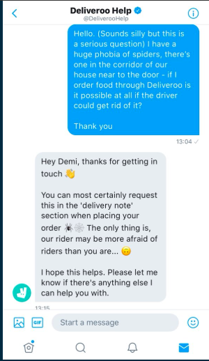 Demi napísala do zákazníckeho
