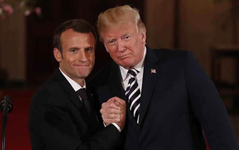 Emmanuel Macron a Donald