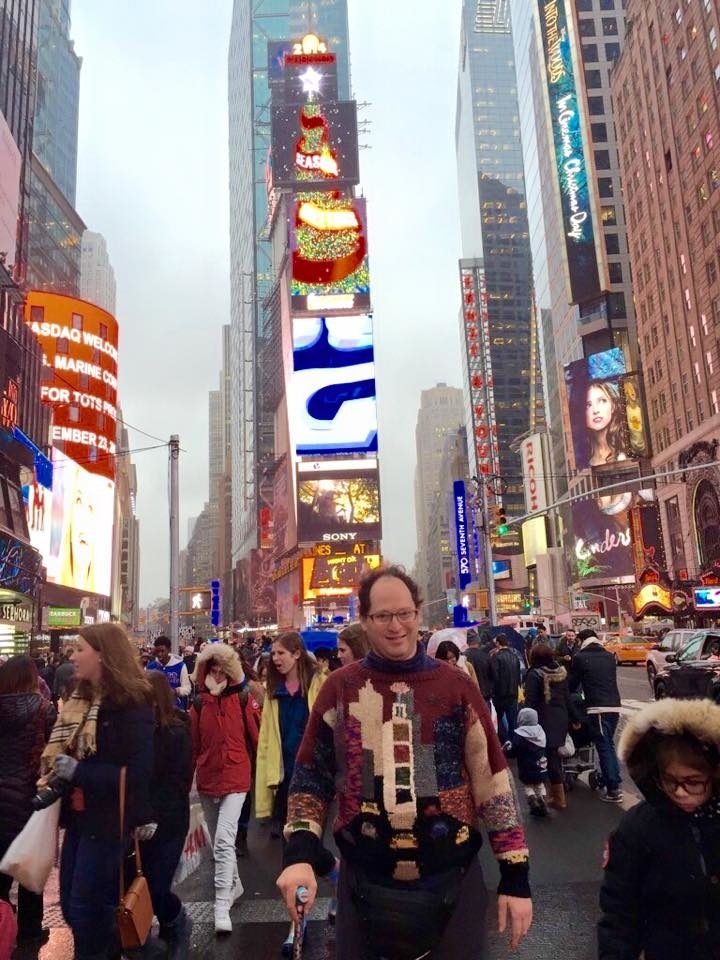 Samuel na Times Square.