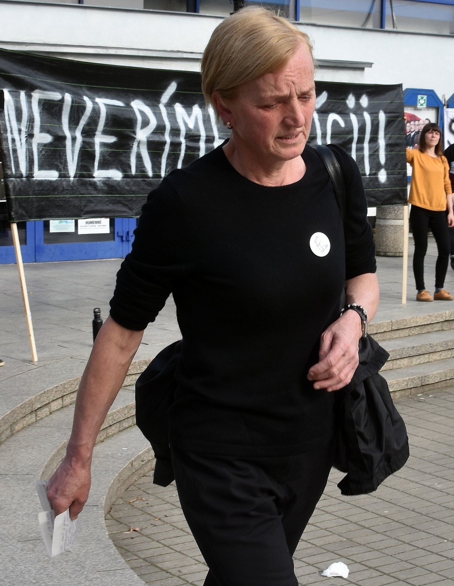 Zlatica Kušnírová na proteste