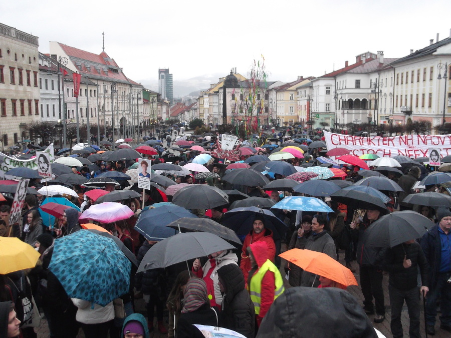 Demonštrácia v Banskej Bystrici.