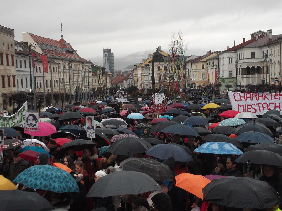 Demonštrácia v Banskej Bystrici.