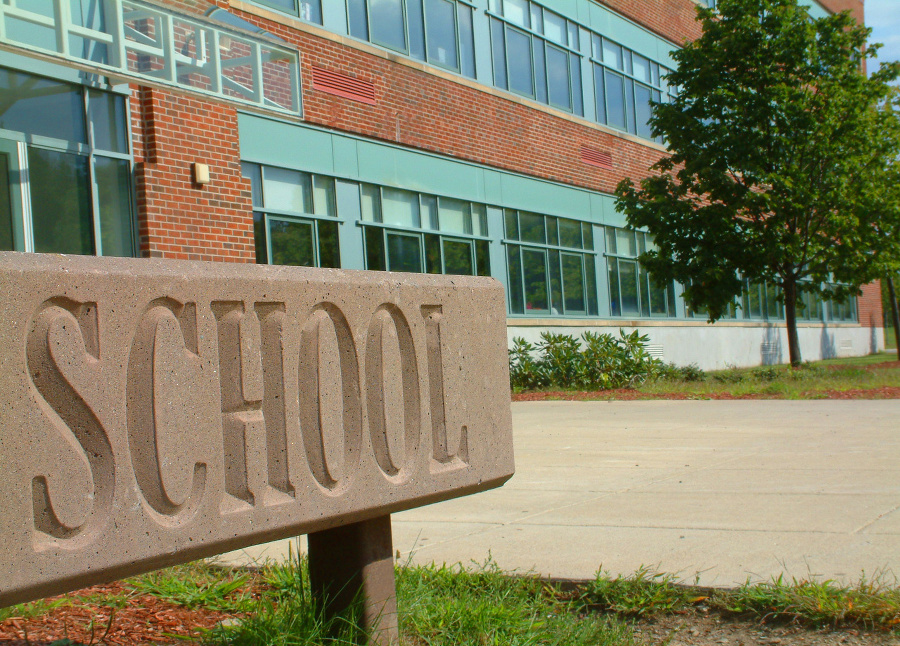 Front of school building