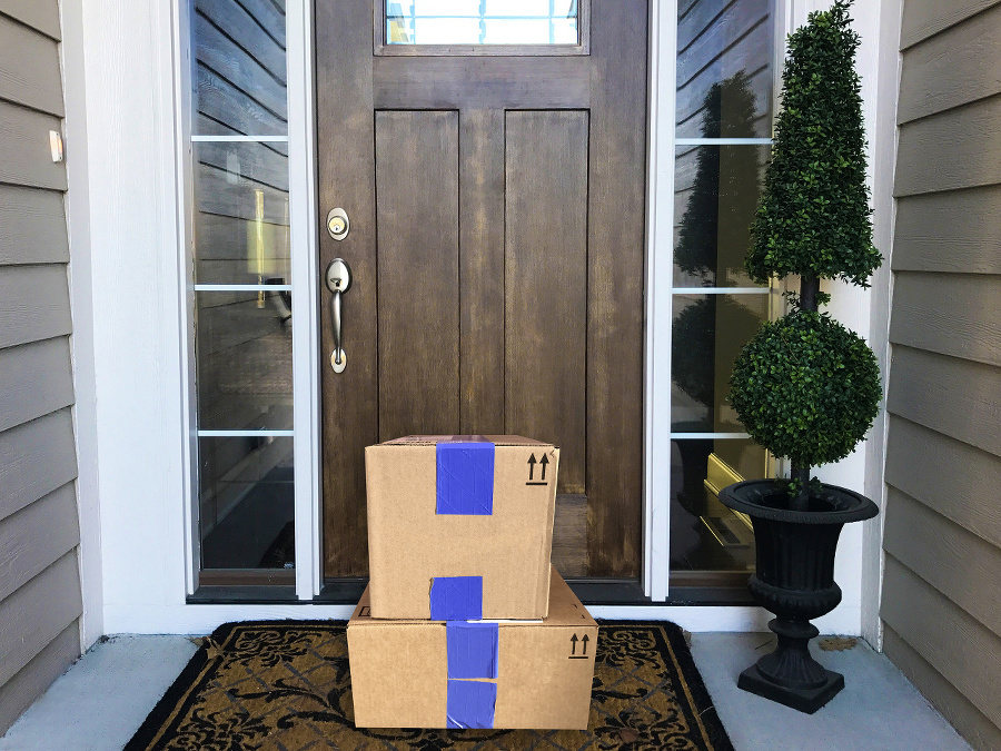 packages by a door