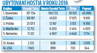 Ubytovaní hostia v roku