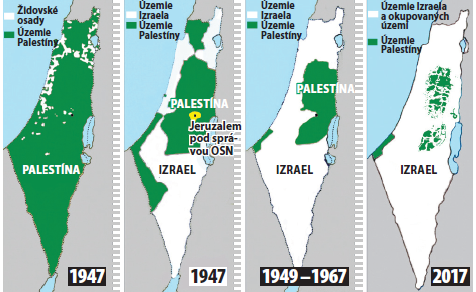 Palestína a Izrael.