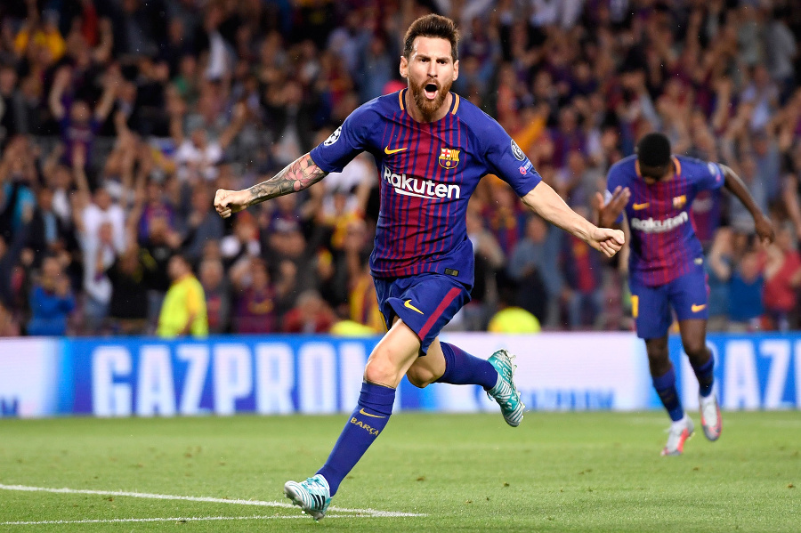 Leo Messi oslavuje gól.