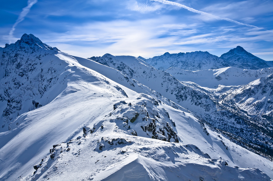 Winter Tatra Mountains landscape,