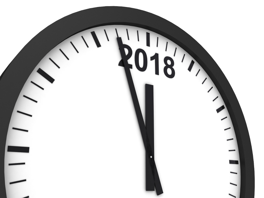 New year 2018 clock