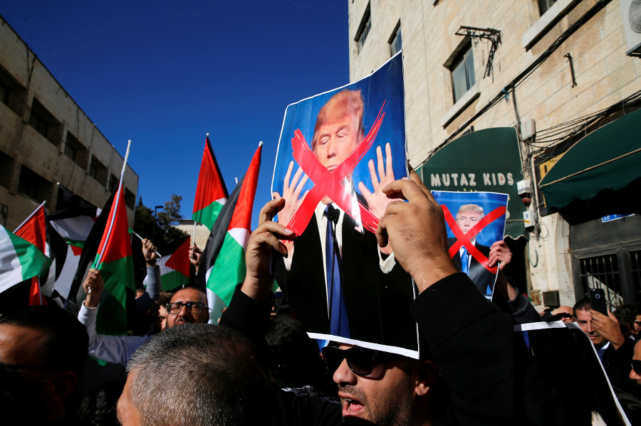 Palestínske protesty proti Trumpovmu