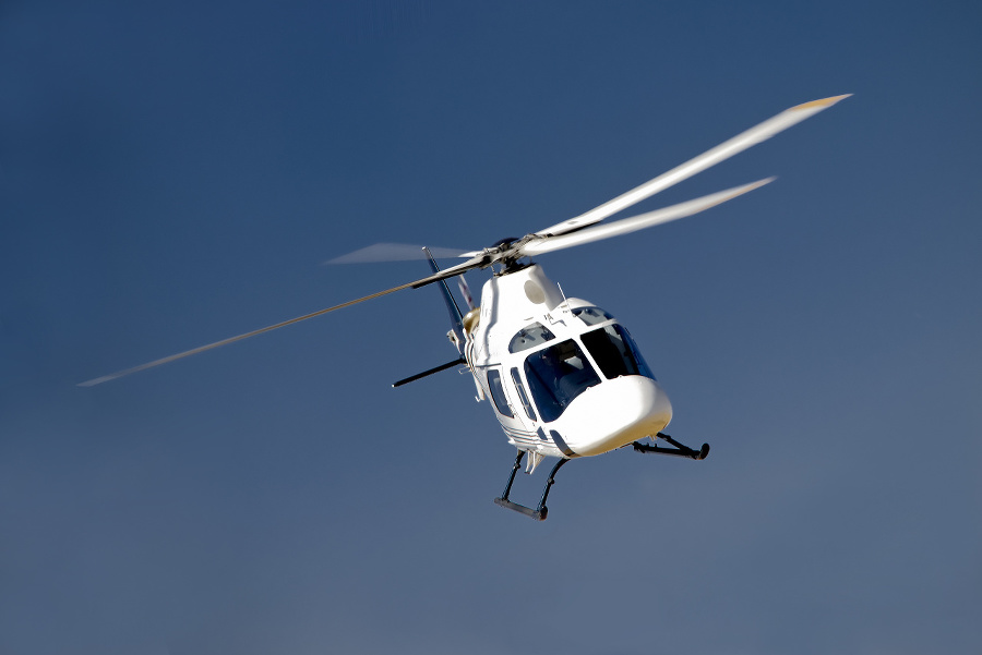 High-banking Agusta helicopter.More helicopters: