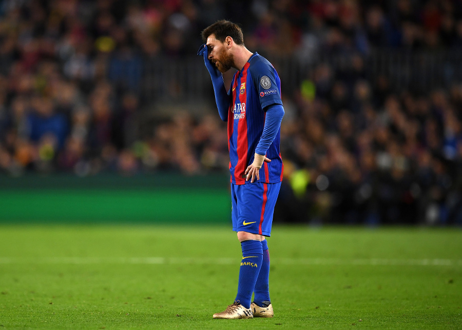 Sklamaný Leo Messi.