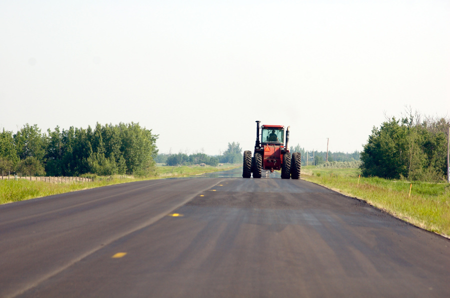 A large tractor going