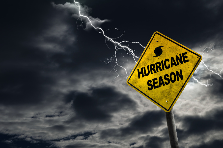 Hurricane season with symbol