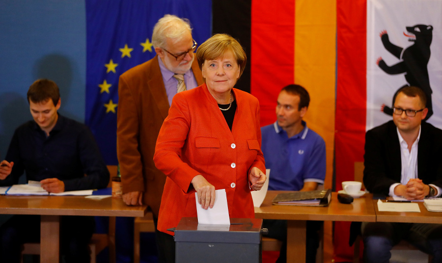 Angela Merkelová pri volebnej