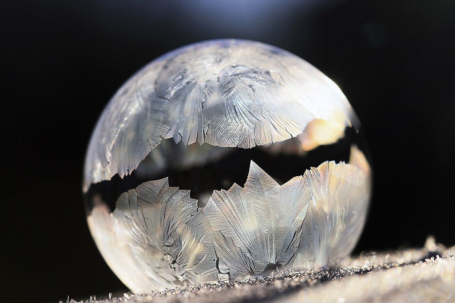 Snímka zamrznutej bubliny sa