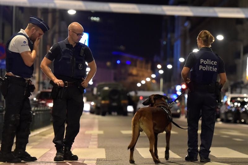 Polícia v Bruseli.