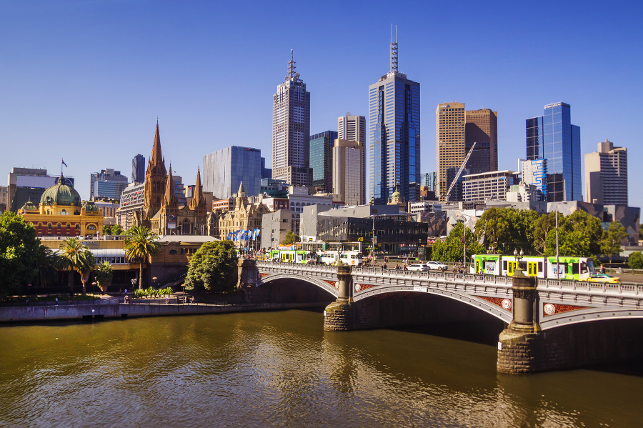 Melbourne's skyline on a