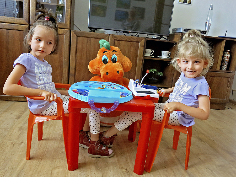 Kristínka a Natálka (6) sa chcú  hrať aj so svojimi rovesníkmi.