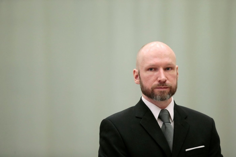 Anders Breivik na súde.