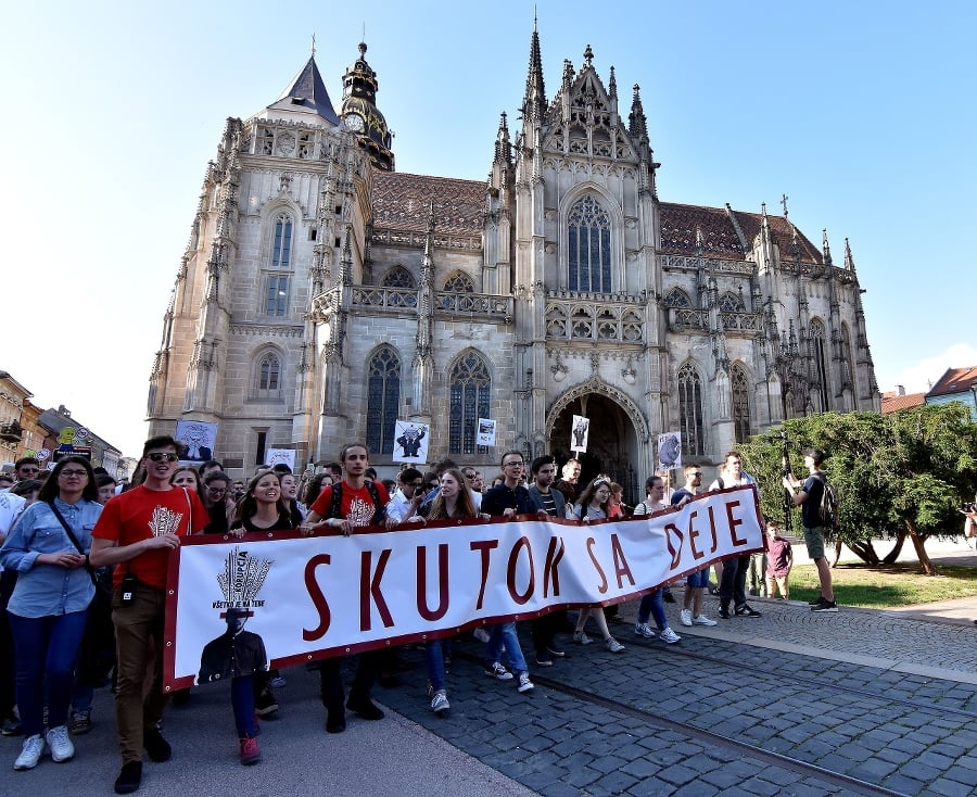 Protikorupčný pochod v Košiciach.