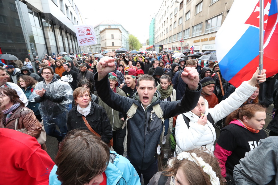 Protikorupčný pochod v Bratislave.