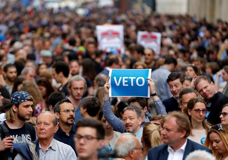 Protest v Budapešti