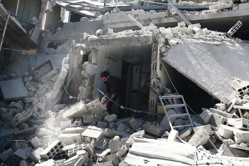 Zničený dom v Sýrii