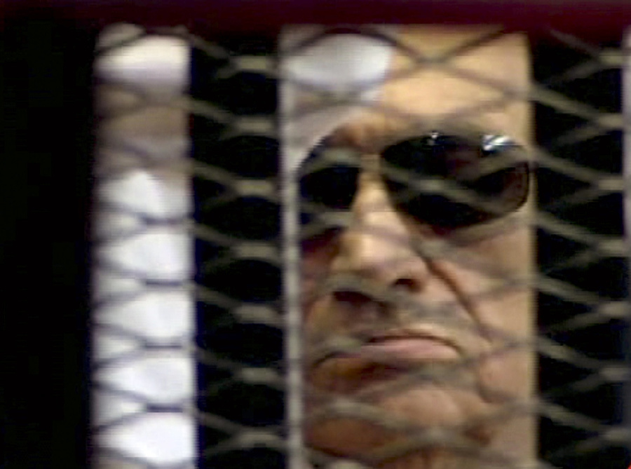 Mubarak počas vynesenia rozsudku.