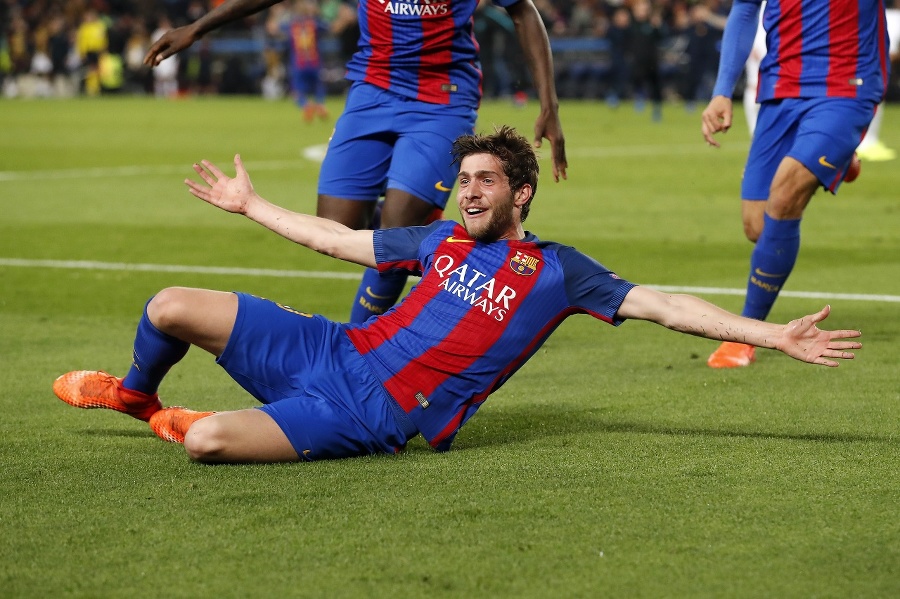 Sergi Roberto oslavuje gól