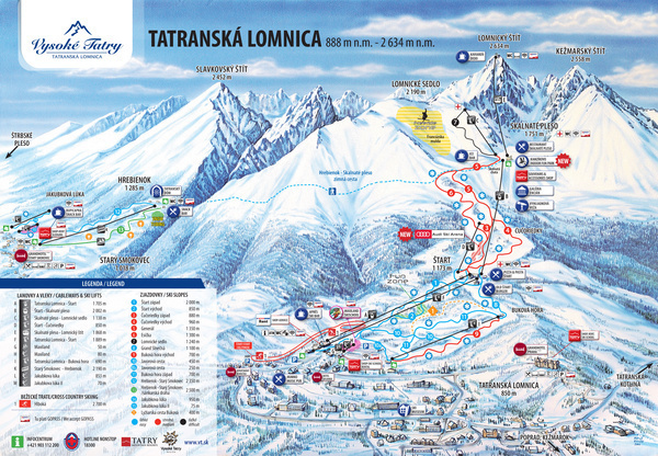Mapa lyžiarskeho strediska.