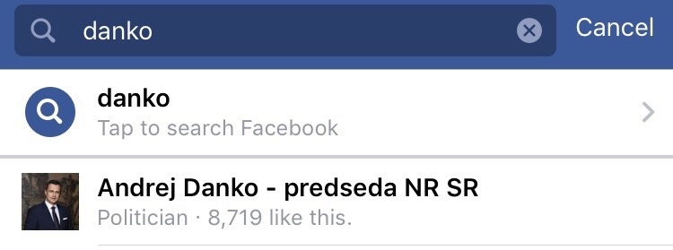Donedávna mal na Facebooku stránku s takmer deväť tisíc fanúšikmi. 
