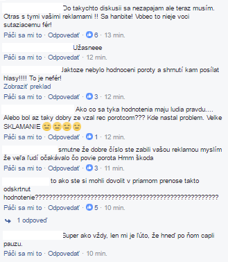 Diváci sú pobúrení.