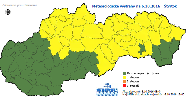 Výstraha neplatí pre západné