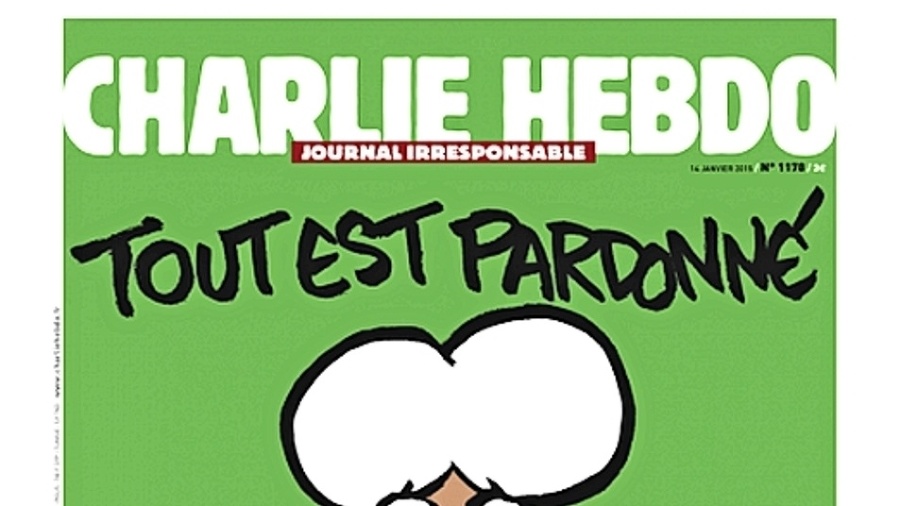 Noviny Charlie Hebdo.