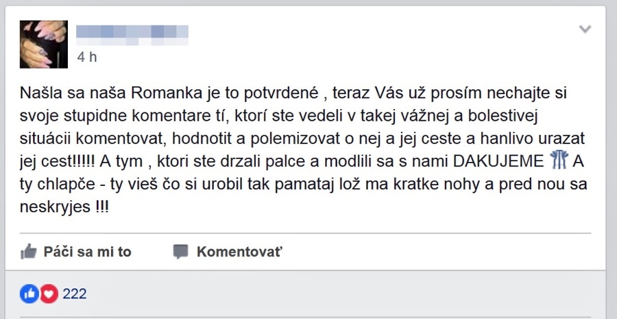 Status, ktorý napovedá, že