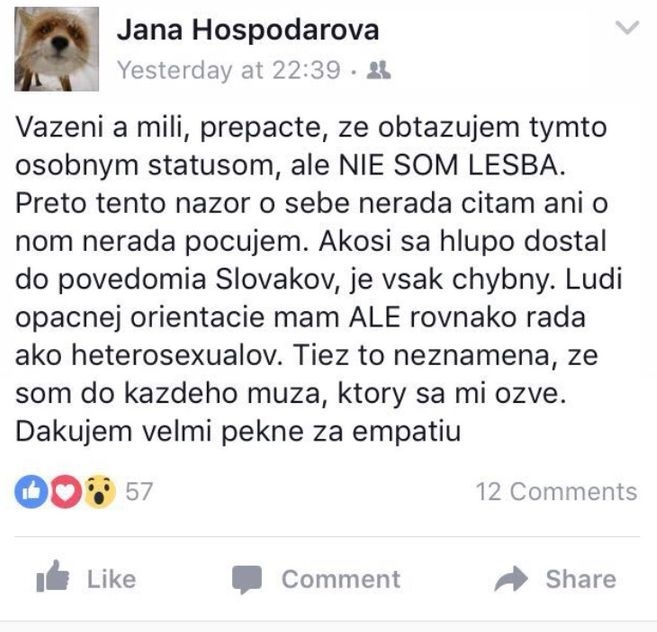 Moderátorka na facebooku vyvrátila